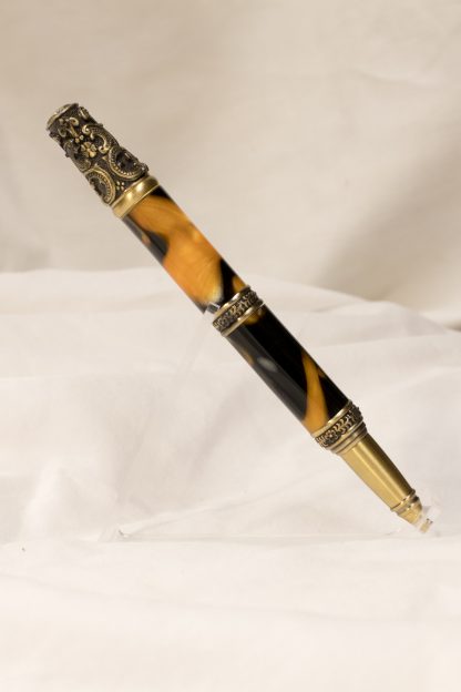 Pen: Bronze Victorian with Orange and Black Acrylic - Image 2