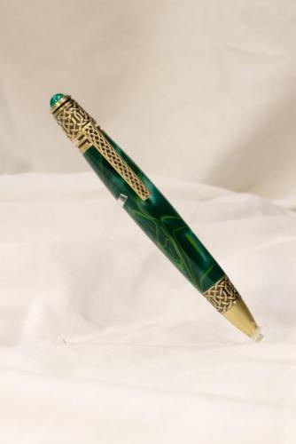 Green Celtic Themed Pen