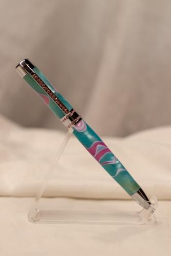 Turquoise and Pink Princess Pen